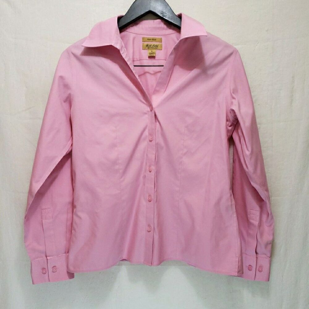 Gold Label Westbound Pink Button Down Shirt Women's Size 6 Non-Iron Long Sleeve
